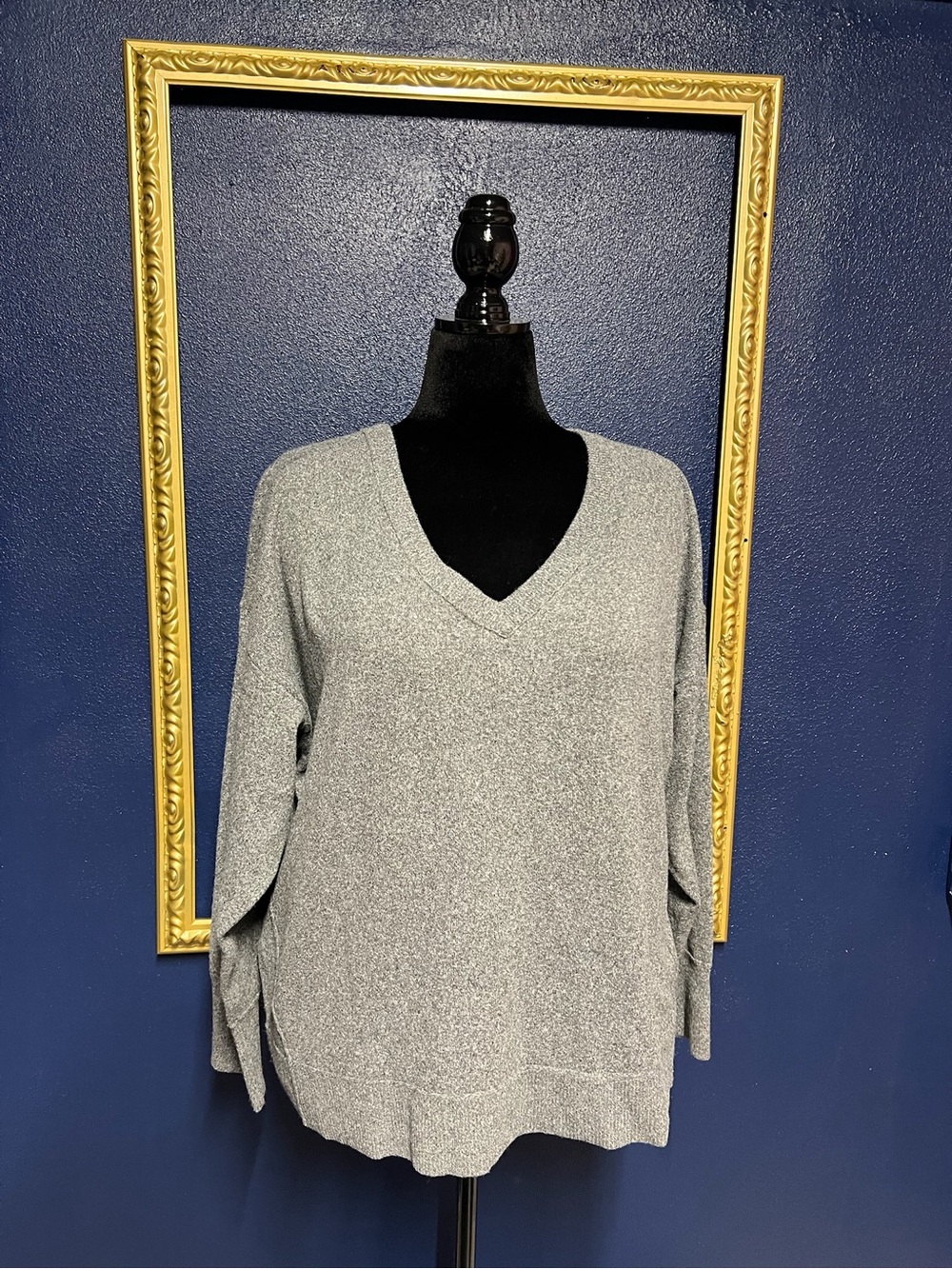Lucky Brand Heather Gray V-Neck Sweater